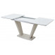 Стол Прага 120 Белый, стекло / Камень светлый, М-City Стол Прага 120 Белый, стекло / Камень светлый, М-City