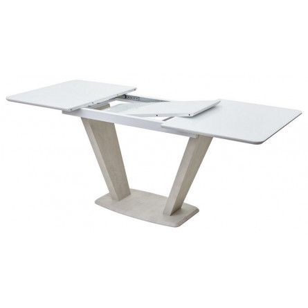 Стол Прага 120 Белый, стекло / Камень светлый, М-City