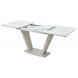 Стол Прага 120 Белый, стекло / Камень светлый, М-City Стол Прага 120 Белый, стекло / Камень светлый, М-City