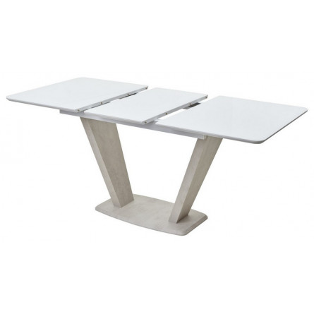 Стол Прага 120 Белый, стекло / Камень светлый, М-City