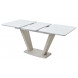 Стол Прага 120 Белый, стекло / Камень светлый, М-City Стол Прага 120 Белый, стекло / Камень светлый, М-City