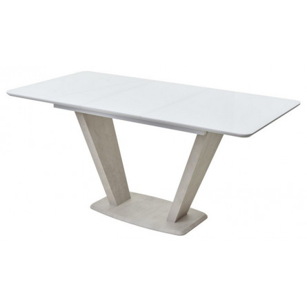 Стол Прага 120 Белый, стекло / Камень светлый, М-City