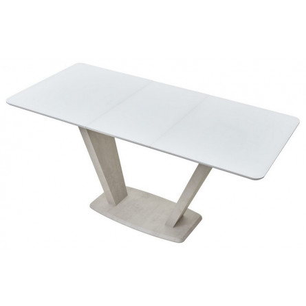 Стол Прага 120 Белый, стекло / Камень светлый, М-City