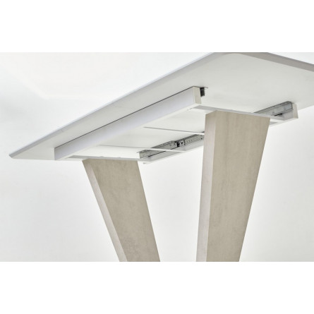 Стол Прага 120 Белый, стекло / Камень светлый, М-City