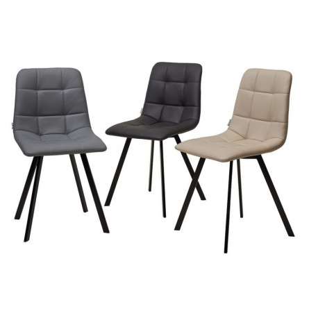 Стул CHILLI-Q SQUARE Oracul 162 Светло-серый, экокожа PU / черный каркас, М-City