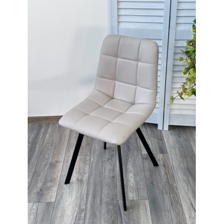 Стул CHILLI-Q SQUARE Oracul 162 Светло-серый, экокожа PU / черный каркас, М-City