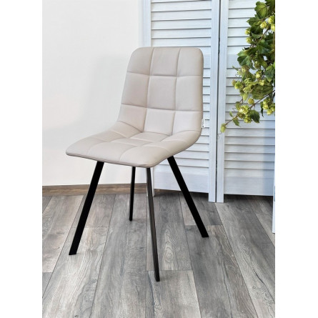 Стул CHILLI-Q SQUARE Oracul 162 Светло-серый, экокожа PU / черный каркас, М-City