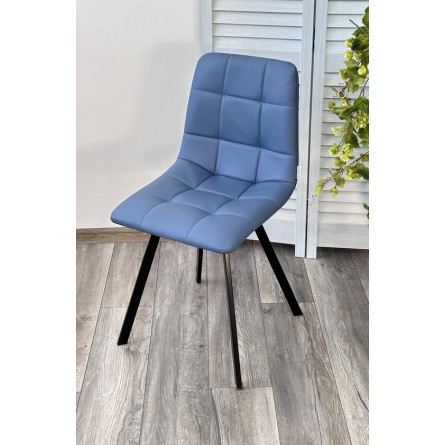 Стул CHILLI-Q SQUARE Oracul 795 Синий, экокожа PU / черный каркас, М-City