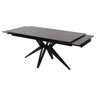 Стол FORIO 160 MATT BLACK MARBLE SINTERED STONE/ BLACK М-City