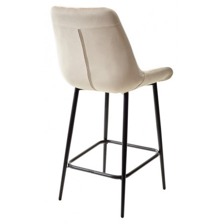 Полубарный стул ХОФМАН, цвет H-06 Бежевый, велюр / черный каркас H63cm М-City