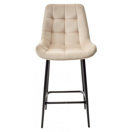 Полубарный стул ХОФМАН, цвет H-06 Бежевый, велюр / черный каркас H63cm М-City
