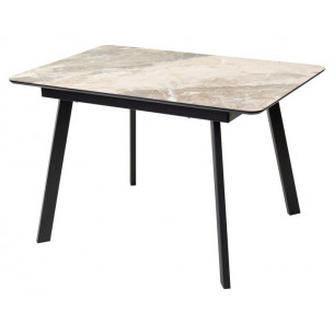 Стол АРУБА 120 нераздвижной КАТАЛОНИЯ, стекло/ ЧЕРНЫЙ каркас М-City