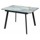Стол АРУБА 120 нераздвижной МАГЕЛЛАН, стекло/ ЧЕРНЫЙ каркас М-City