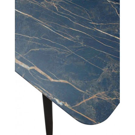 Стол АРУБА 120 нераздвижной МОНБЛАН, стекло/ ЧЕРНЫЙ каркас М-City