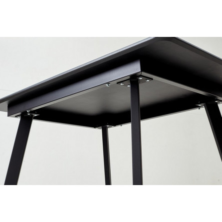 Стол АРУБА 120 нераздвижной МОНБЛАН, стекло/ ЧЕРНЫЙ каркас М-City