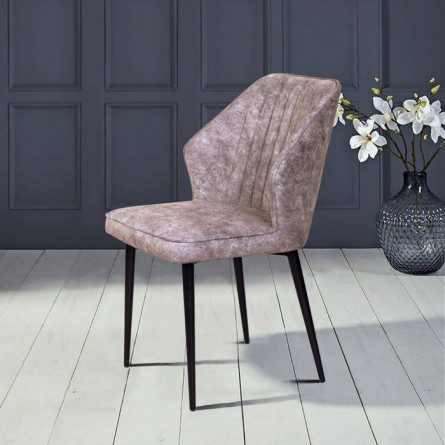 Стул SEATTLE-V КОРИЧНЕВЫЙ 34, античная ткань (микровельвет) / черный каркас М-City