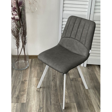 Стул ASHTON RU-07 серая сталь/ белый каркас М-City