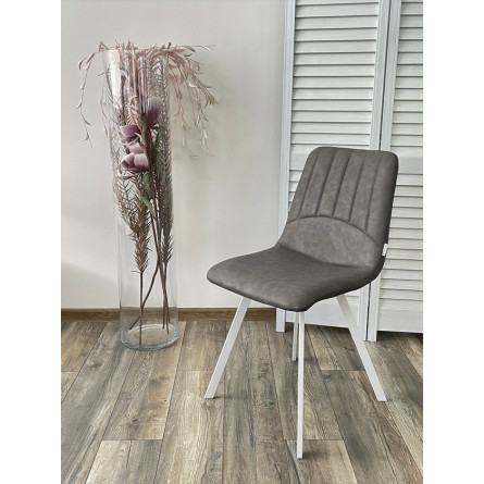 Стул ASHTON RU-07 серая сталь/ белый каркас М-City