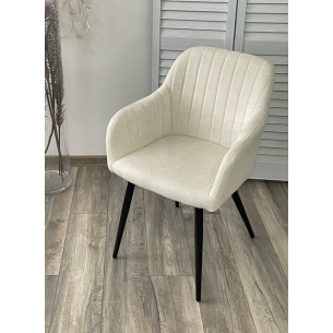 Стул BRANDY WZ2042-01 молочный фактурный велюр / черный каркас М-City