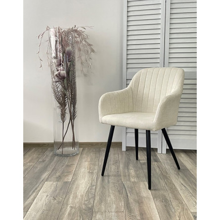 Стул BRANDY WZ2042-01 молочный фактурный велюр / черный каркас М-City