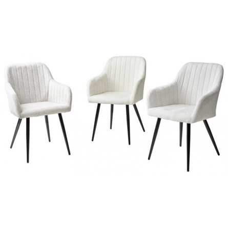 Стул BRANDY WZ2042-01 молочный фактурный велюр / черный каркас М-City