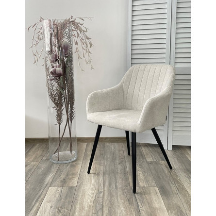 Стул BRANDY WZ2042-18 белая галька, фактурный велюр/ черный каркас М-City