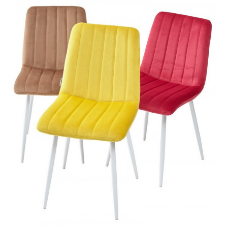 Стул DUBLIN G108-56 пудровый синий, велюр / белый каркас М-City