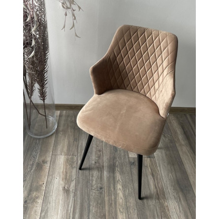 Стул HERMAN 360 град. БЕЖЕВЫЙ 5, велюр / черный каркас М-City