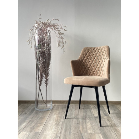 Стул HERMAN 360 град. БЕЖЕВЫЙ 5, велюр / черный каркас М-City