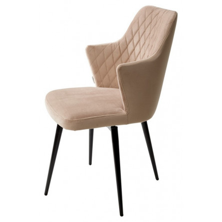 Стул HERMAN 360 град. БЕЖЕВЫЙ 5, велюр / черный каркас М-City