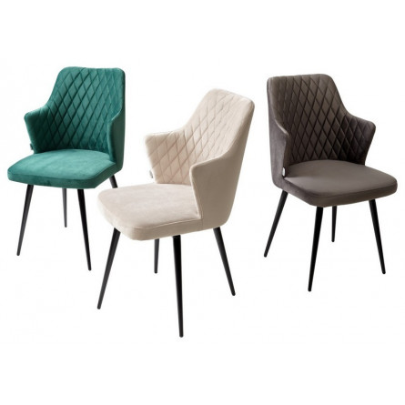 Стул HERMAN 360 град. ЛАТТЕ 25, велюр / черный каркас М-City