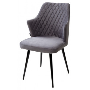 Стул HERMAN 360 град. СЕРЫЙ 27, велюр / черный каркас М-City