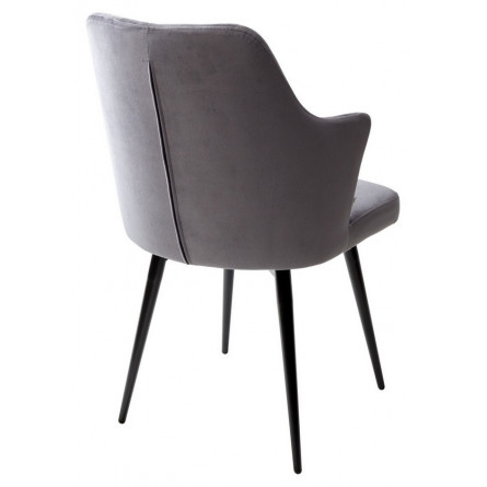 Стул HERMAN 360 град. СЕРЫЙ 27, велюр / черный каркас М-City