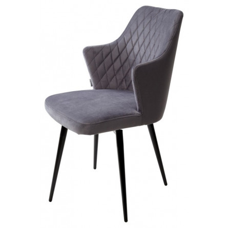 Стул HERMAN 360 град. СЕРЫЙ 27, велюр / черный каркас М-City