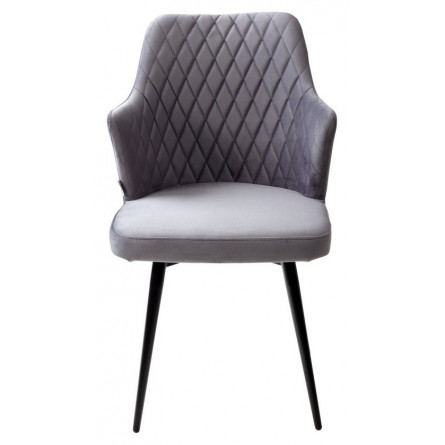 Стул HERMAN 360 град. СЕРЫЙ 27, велюр / черный каркас М-City