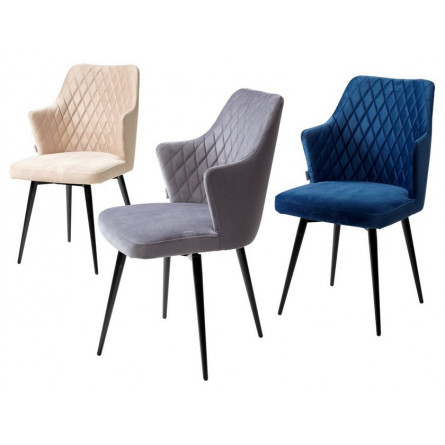 Стул HERMAN 360 град. СЕРЫЙ 27, велюр / черный каркас М-City