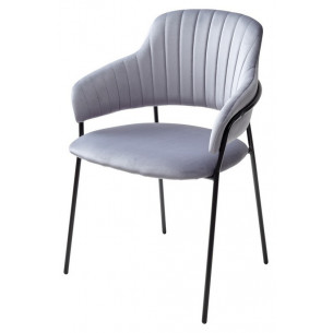 Стул ЛОТОС, цвет H-14 Серый, велюр / черный каркас М-City