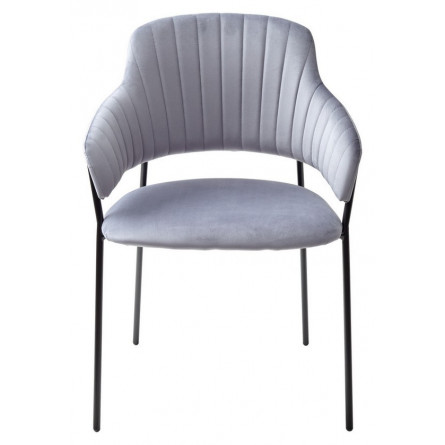 Стул ЛОТОС, цвет H-14 Серый, велюр / черный каркас М-City