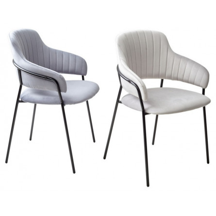 Стул ЛОТОС, цвет H-14 Серый, велюр / черный каркас М-City