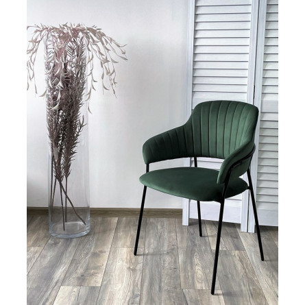 Стул ЛОТОС, цвет H-30 Изумрудный, велюр / черный каркас М-City