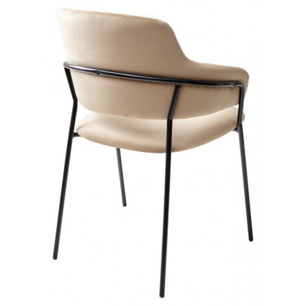 Стул ЛОТОС, цвет H-65 Капучино, велюр / черный каркас М-City