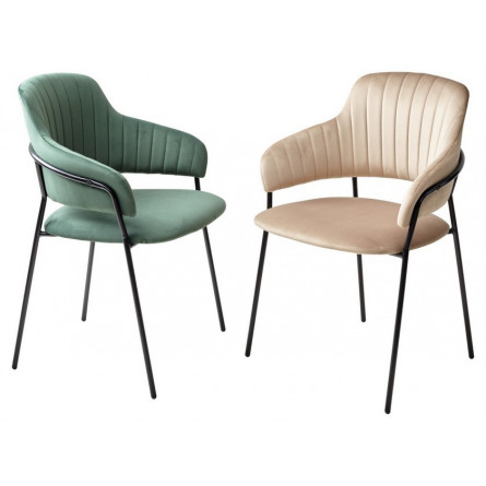 Стул ЛОТОС, цвет H-65 Капучино, велюр / черный каркас М-City