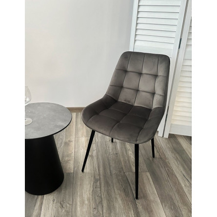 Стул ХОФМАН, цвет H-18 Графитовый, велюр / черный каркас М-City