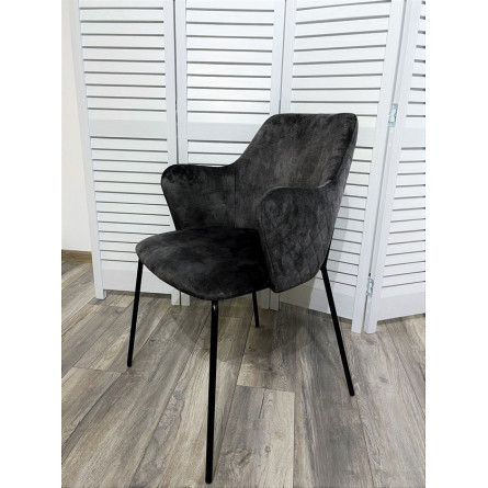 Стул AMARETTO VBP201 античный графит, велюр без пальчикового эффекта / черный каркас, М-City