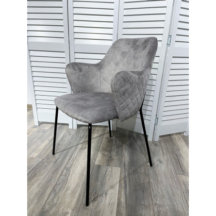 Стул AMARETTO VBP203 античный cеребристо-серый, велюр без пальчикового эффекта/черный каркас, М-City