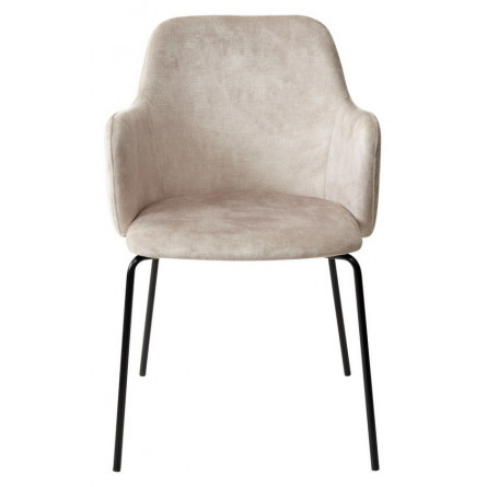 Стул AMARETTO VBP206 античный светло-бежевый, велюр без пальчикового эффекта /черный каркас, М-City