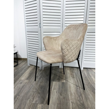Стул AMARETTO VBP206 античный светло-бежевый, велюр без пальчикового эффекта /черный каркас, М-City