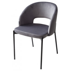 Стул AGNES BLUVEL-14 серый, черный каркас М-City