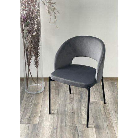 Стул AGNES BLUVEL-14 серый, черный каркас М-City
