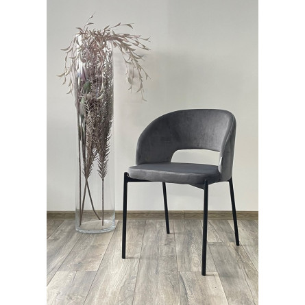 Стул AGNES BLUVEL-14 серый, черный каркас М-City